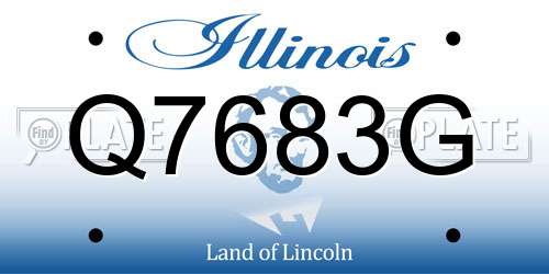 Q7683G Illinois License Plate