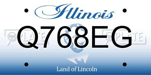 Q768EG Illinois License Plate