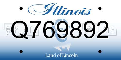 Q769892 Illinois License Plate