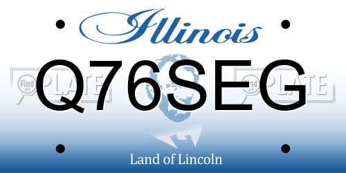 Q76SEG Illinois License Plate