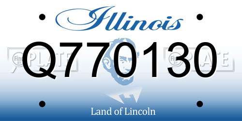 Q770130 Illinois License Plate