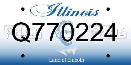 Q770224 Illinois License Plate