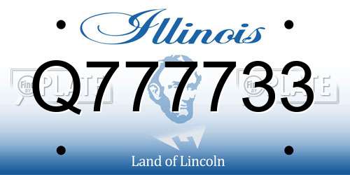 Q777733 Illinois License Plate