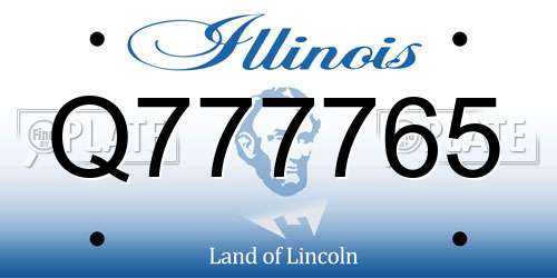 Q777765 Illinois License Plate