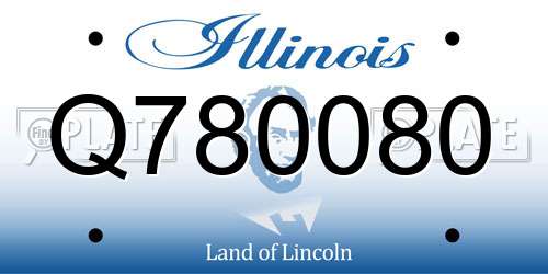 Q780080 Illinois License Plate