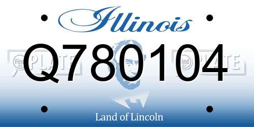 Q780104 Illinois License Plate