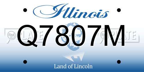 Q7807M Illinois License Plate