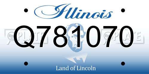 Q781070 Illinois License Plate