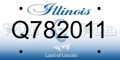 Q782011 Illinois License Plate