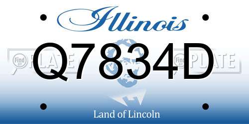 Q7834D Illinois License Plate