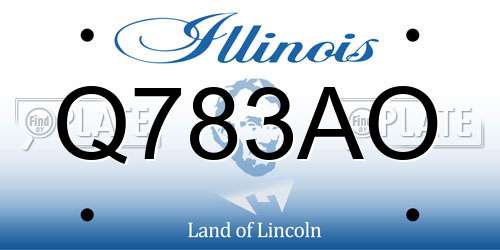 Q783AO Illinois License Plate