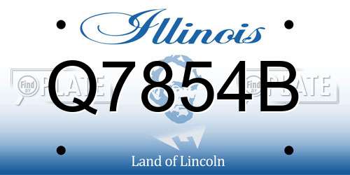 Q7854B Illinois License Plate