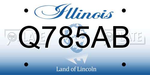 Q785AB Illinois License Plate