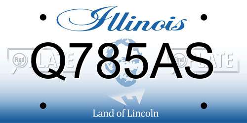 Q785AS Illinois License Plate