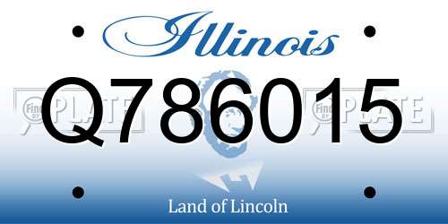 Q786015 Illinois License Plate