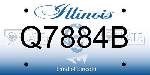Q7884B Illinois License Plate
