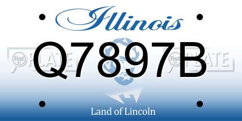 Q7897B Illinois License Plate