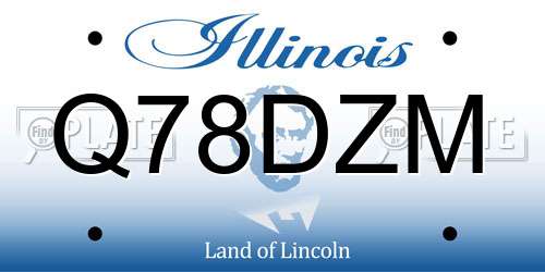 Q78DZM Illinois License Plate