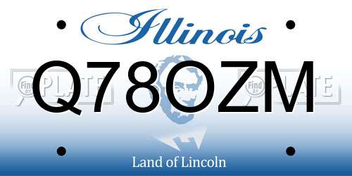 Q78OZM Illinois License Plate