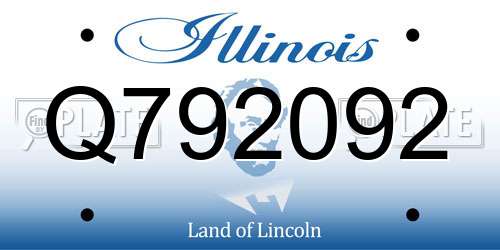 Q792092 Illinois License Plate