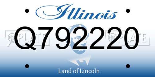 Q792220 Illinois License Plate