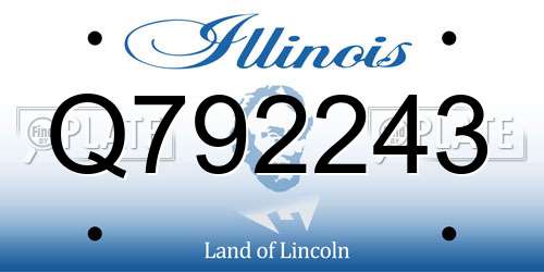 Q792243 Illinois License Plate