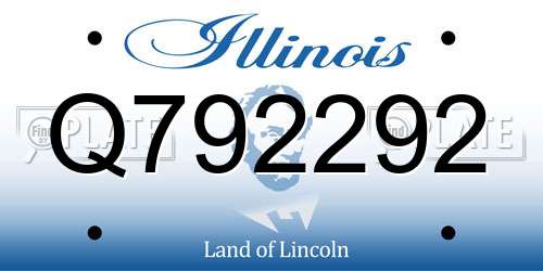 Q792292 Illinois License Plate