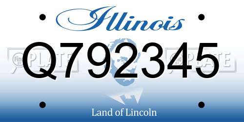 Q792345 Illinois License Plate