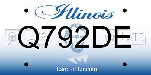 Q792DE Illinois License Plate