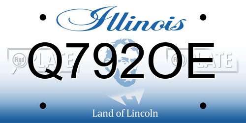 Q792OE Illinois License Plate