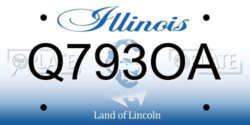 Q793OA Illinois License Plate