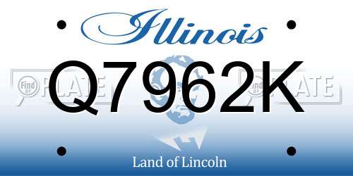 Q7962K Illinois License Plate