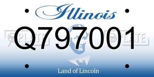 Q797001 Illinois License Plate