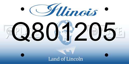 Q801205 Illinois License Plate