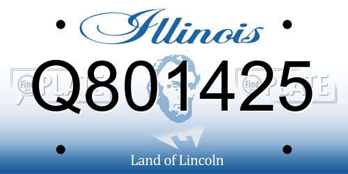 Q801425 Illinois License Plate