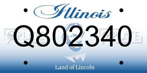 Q802340 Illinois License Plate