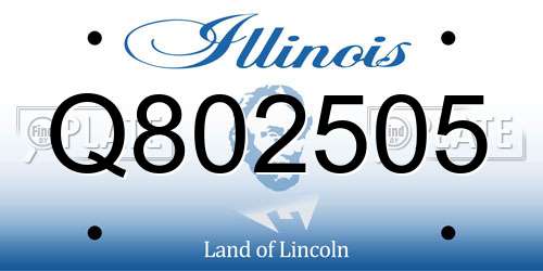 Q802505 Illinois License Plate