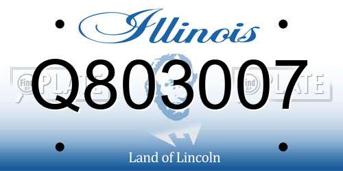 Q803007 Illinois License Plate