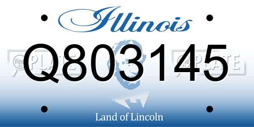 Q803145 Illinois License Plate