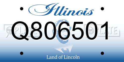 Q806501 Illinois License Plate