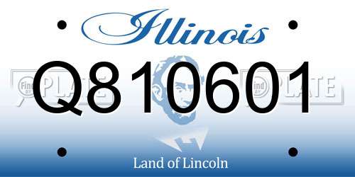 Q810601 Illinois License Plate