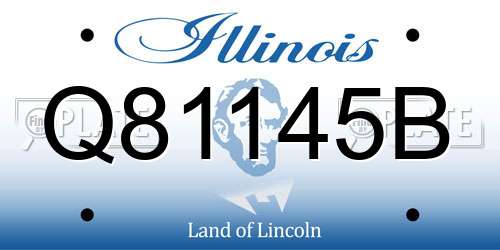 Q81145B Illinois License Plate