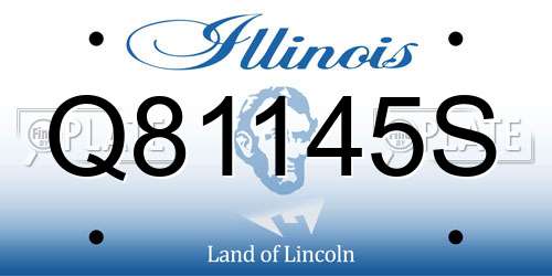 Q81145S Illinois License Plate