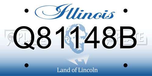 Q81148B Illinois License Plate