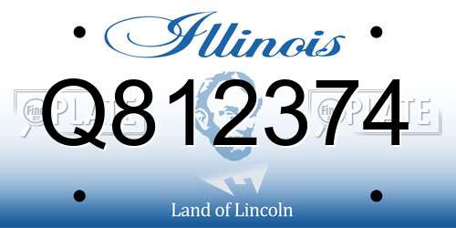 Q812374 Illinois License Plate