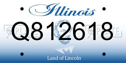 Q812618 Illinois License Plate