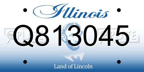 Q813045 Illinois License Plate