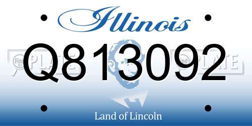 Q813092 Illinois License Plate