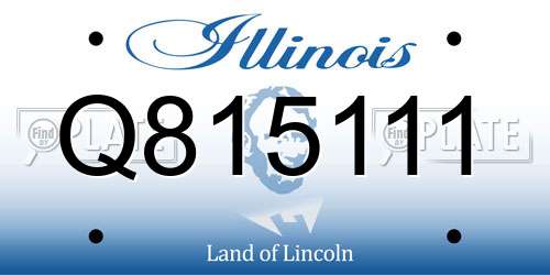 Q815111 Illinois License Plate