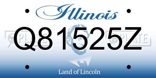 Q81525Z Illinois License Plate